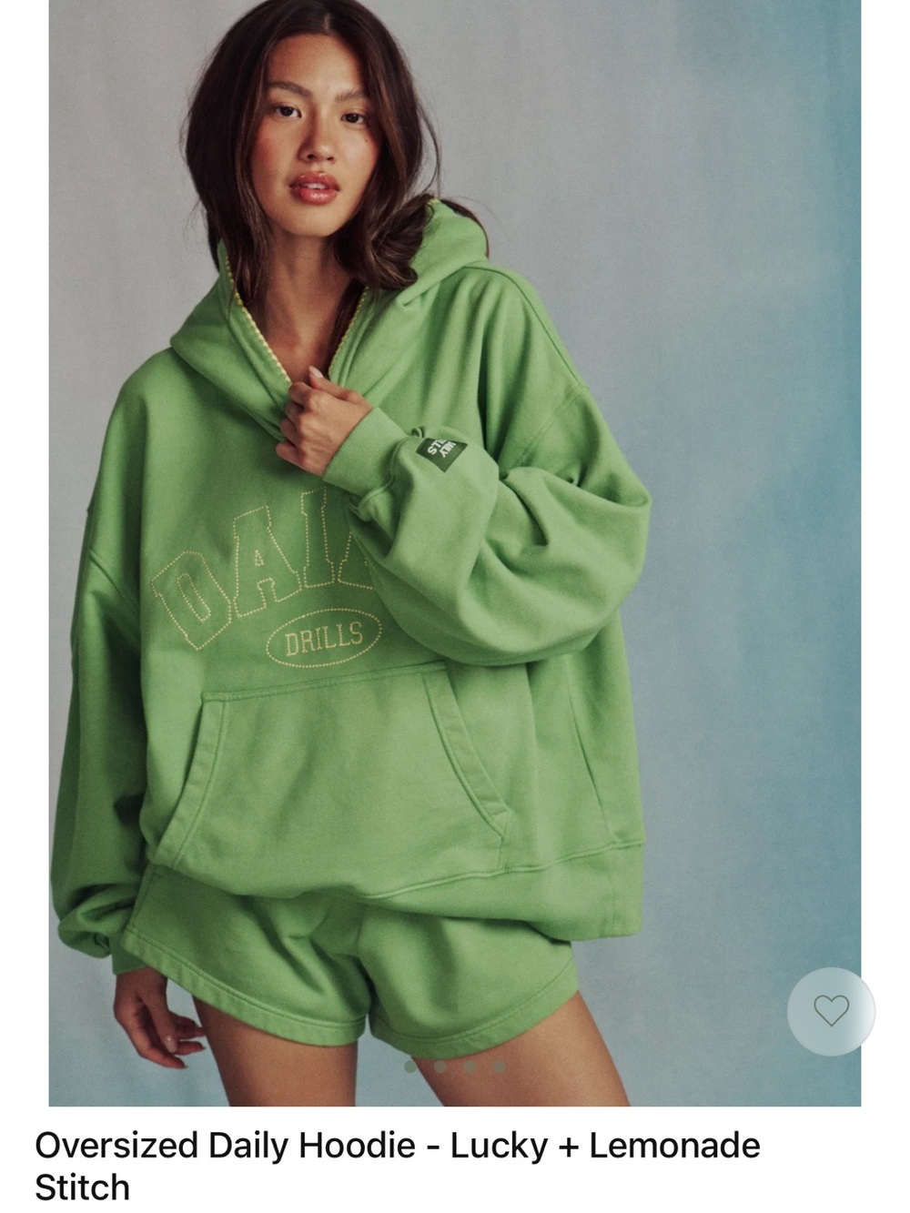 Daily Drills Lucky + Lemonade Oversized Hoodie in Lime Green